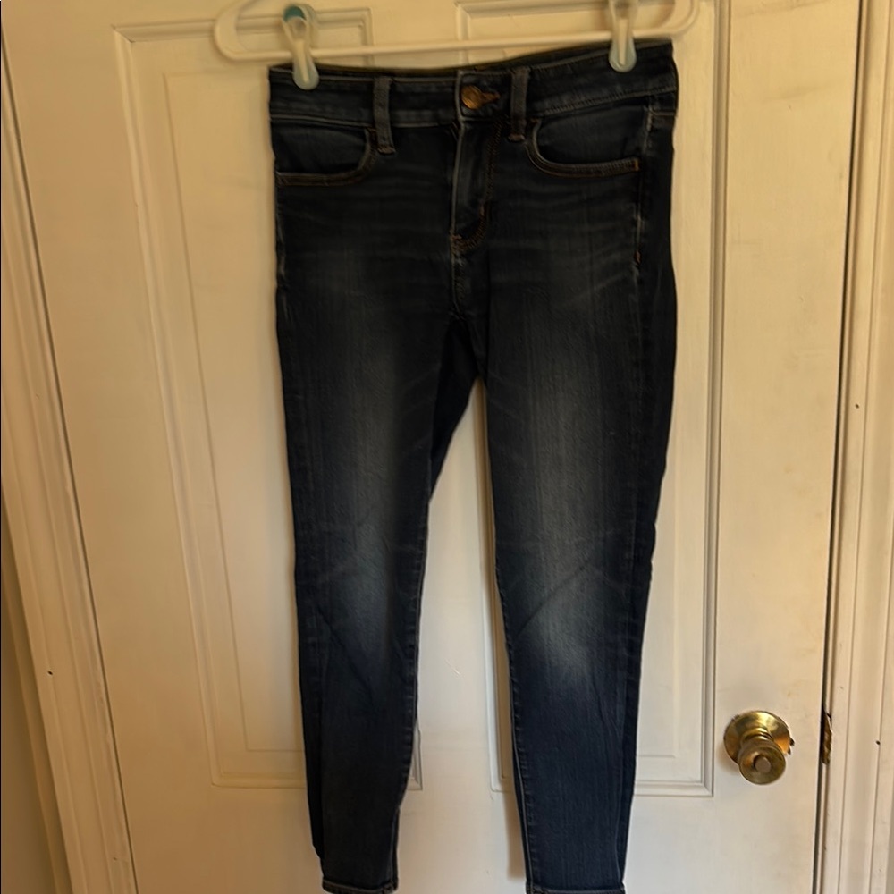 American Eagle Outfitters Blue Jeggings with Classic Indigo Fade